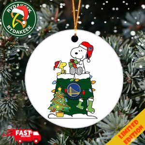 Snoopy And Woodstock NBA Christmas Ornament 2025 For Golden State Warriors Fans