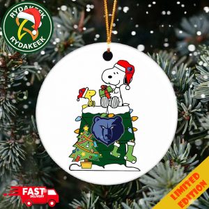 Snoopy And Woodstock NBA Christmas Ornament 2025 For Memphis Grizzlies Fans