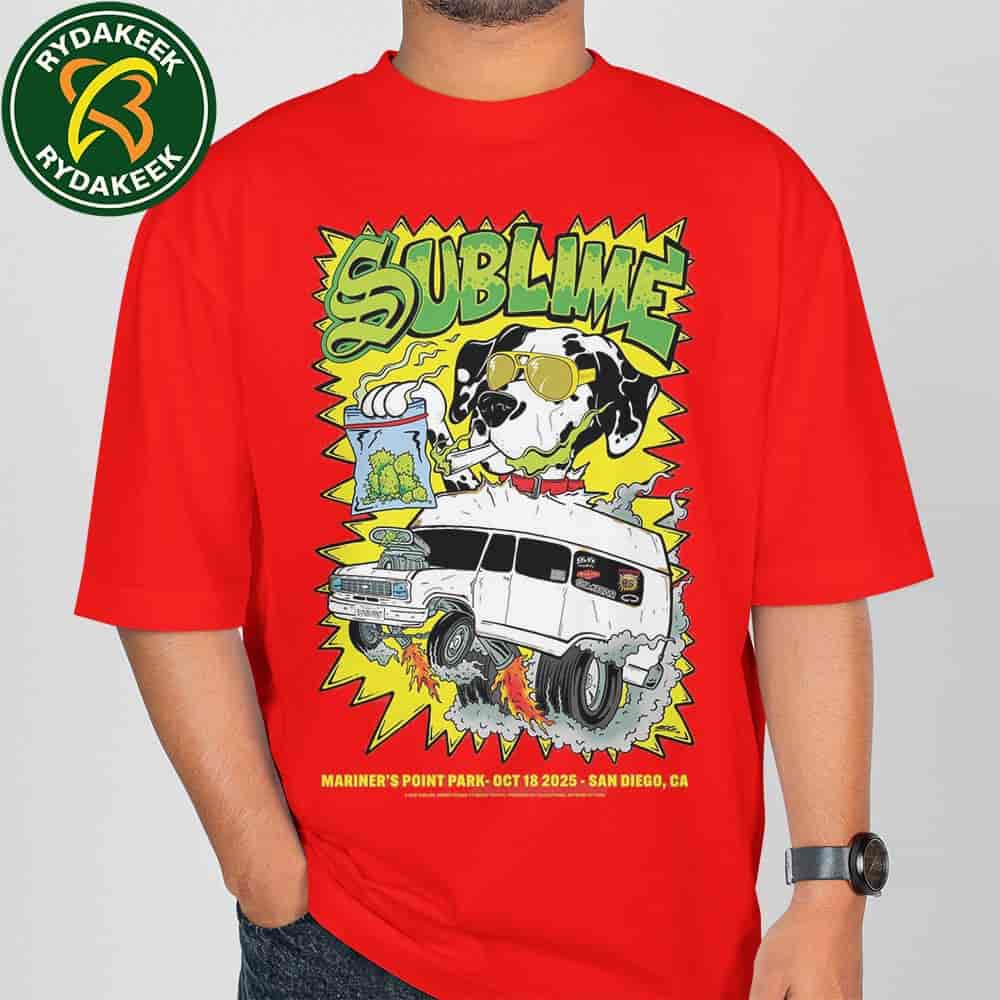 Sublime Poster For Bayfest 2025 Sandiego CA At Mariner's Point Park On October 18 Weed Dog T-Shirt Sublime Poster For Bayfest 2025 Sandiego CA At Mariner's Point Park On October 18 Weed Dog T-Shirt