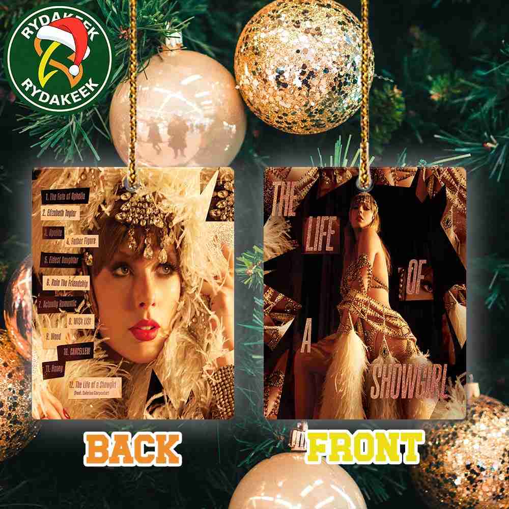 Taylor Swift Cover Album The Life of a Showgirl The Crowd is Your King Track List Edition Christmas Gift Tree Decorations Ornament Taylor Swift Cover Album The Life of a Showgirl The Crowd is Your King Track List Edition Christmas Gift Tree Decorations Ornament