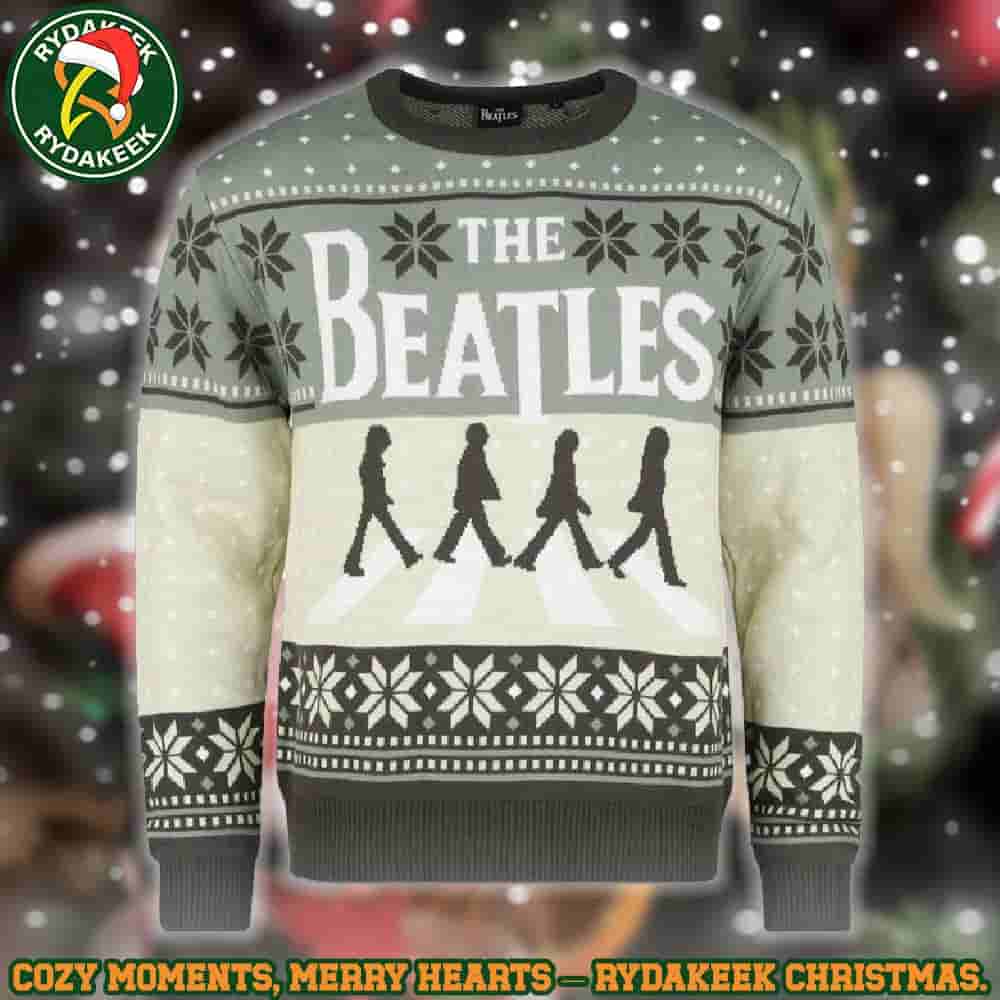 The Beatles Abbey Road Green Snowflakes Ugly Sweater Family Memories And Christmas Gift The Beatles Abbey Road Green Snowflakes Ugly Sweater Family Memories And Christmas Gift