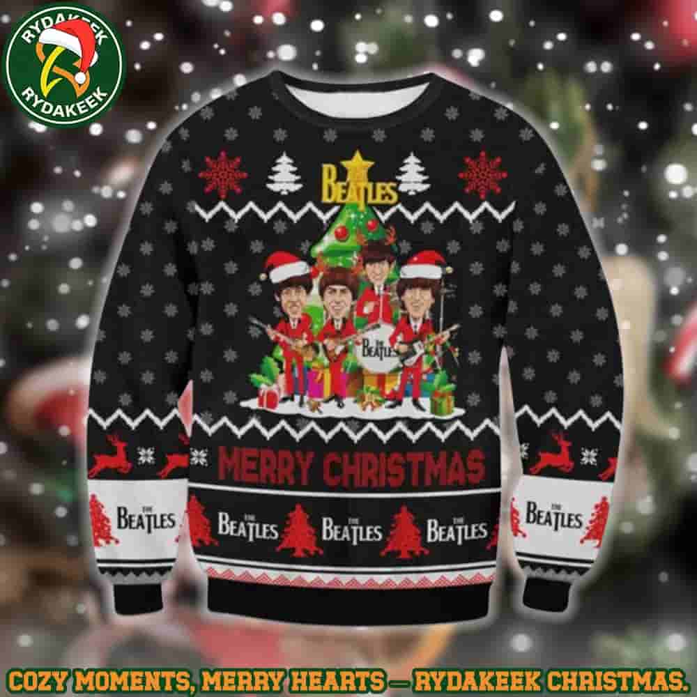 The Beatles Black Band Stage Ugly Sweater Family Memories And Christmas Gift The Beatles Black Band Stage Ugly Sweater Family Memories And Christmas Gift