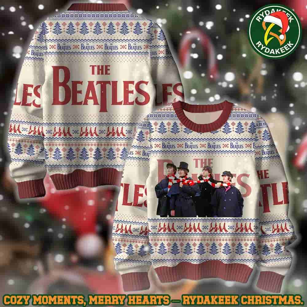 The Beatles Early Years Portrait White Family Memories And Christmas Gift Ugly Sweater The Beatles Early Years Portrait White Family Memories And Christmas Gift Ugly Sweater