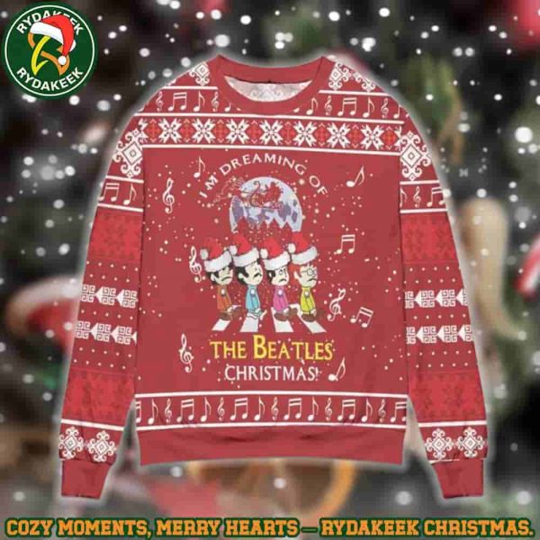 The Beatles Red Dreaming Of Christmas Abbey Road Family Memories And Christmas Gift Ugly Sweater