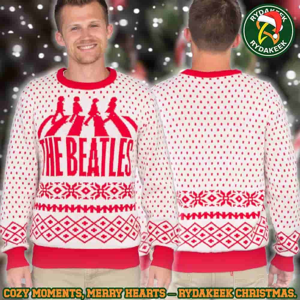 The Beatles Red and White Polka Dot Abbey Road Family Memories And Christmas Gift Ugly Sweater The Beatles Red and White Polka Dot Abbey Road Family Memories And Christmas Gift Ugly Sweater