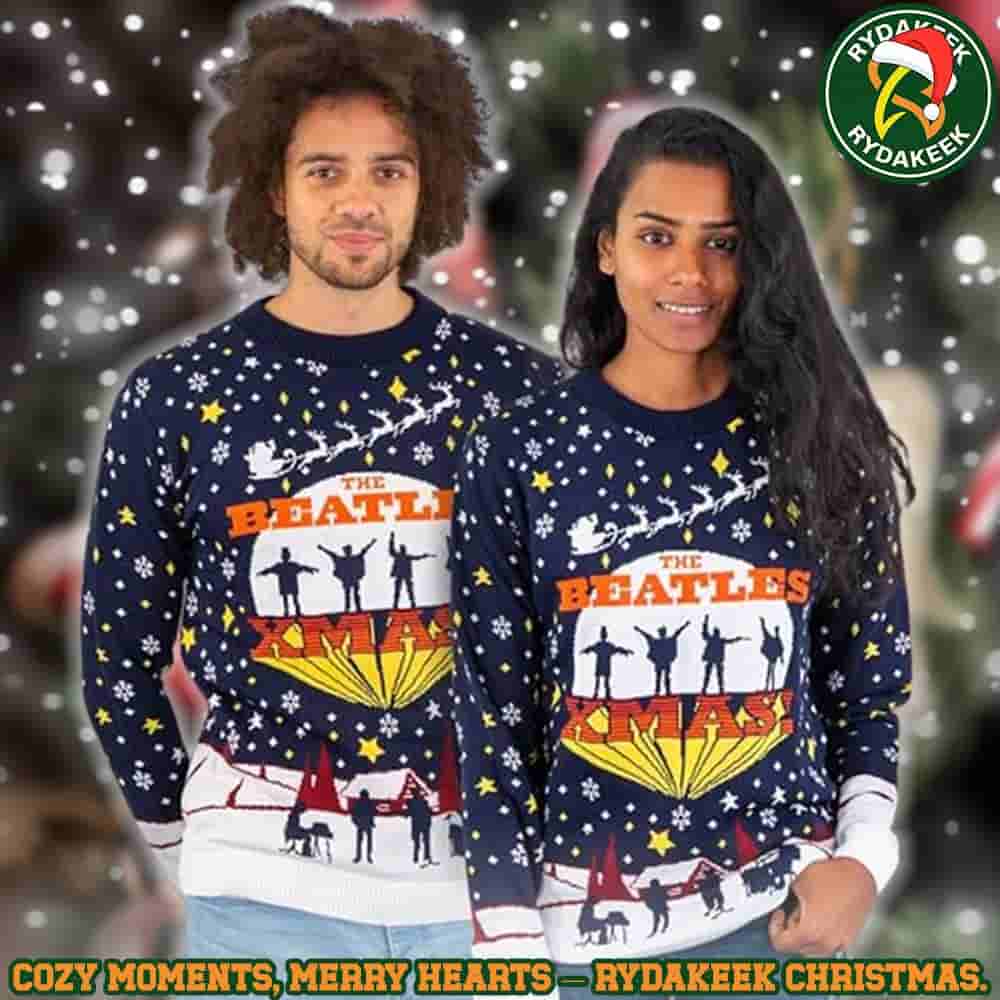 The Beatles XMAS Yellow Starry Night Family Memories And Christmas Gift Ugly Sweater The Beatles XMAS Yellow Starry Night Family Memories And Christmas Gift Ugly Sweater