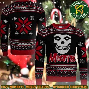 The Misfits Skull Crimson Ghost Nordic Family Memories And Christmas Gift Ugly Sweater
