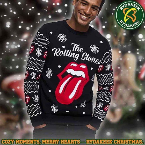 The Rolling Stones Giant Tongue Snowfall Family Memories And Christmas Gift Ugly Sweater