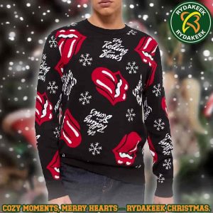 The Rolling Stones Lips & Snowflakes Repeat Family Memories And Christmas Gift Ugly Sweater