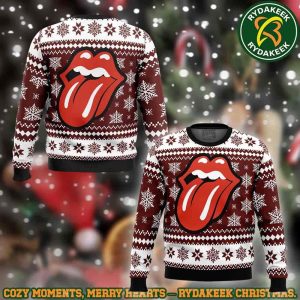 The Rolling Stones Maroon Winter Lip Family Memories And Christmas Gift Ugly Sweater