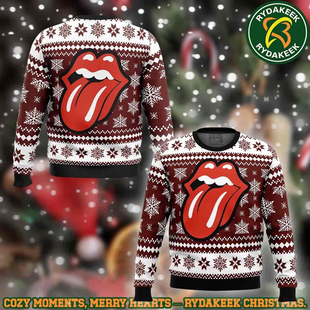 The Rolling Stones Maroon Winter Lip Family Memories And Christmas Gift Ugly Sweater The Rolling Stones Maroon Winter Lip Family Memories And Christmas Gift Ugly Sweater