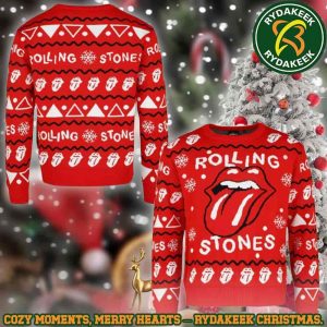 The Rolling Stones Red Geometric Rock Pattern Family Memories And Christmas Gift Ugly Sweater