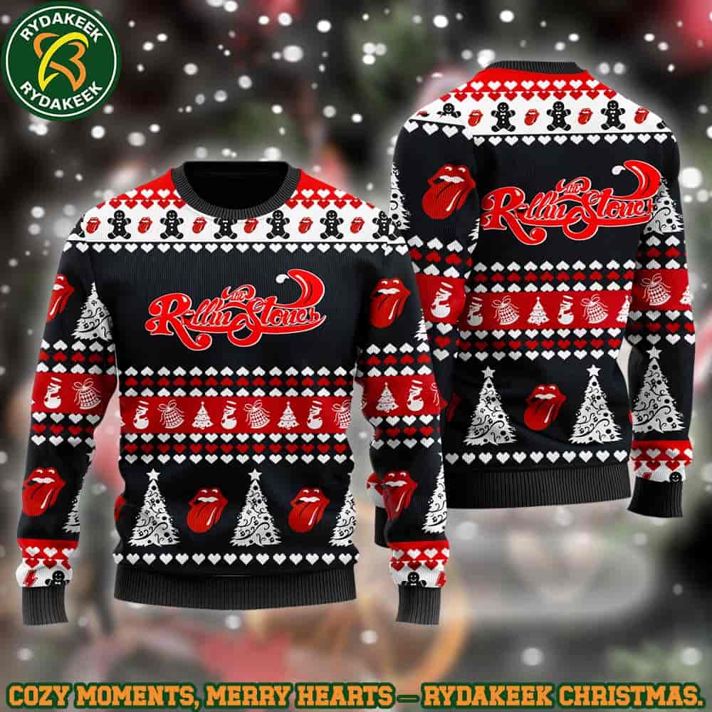 The Rolling Stones Rock 'N' Roll Gingerbread Jammer Family Memories And Christmas Gift Ugly Sweater The Rolling Stones Rock 'N' Roll Gingerbread Jammer Family Memories And Christmas Gift Ugly Sweater