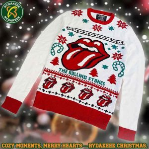 The Rolling Stones White Christmas Candy Cane Rocker Family Memories And Christmas Gift Ugly Sweater