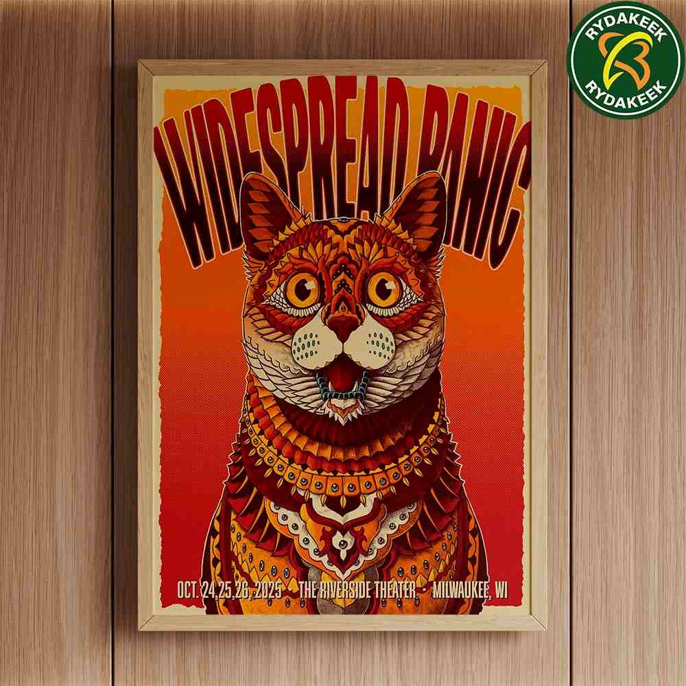 Widespread Panic Milwaukee 2025 Live At The Riverside Theater On October 24-25-26 Cat Artwork Home Decor Poster Canvas Widespread Panic Milwaukee 2025 Live At The Riverside Theater On October 24-25-26 Cat Artwork Home Decor Poster Canvas