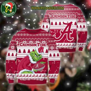 Alabama Crimson Tide Grinch Xmas College Football NCAA Christmas Ugly Sweater for Holiday Fans