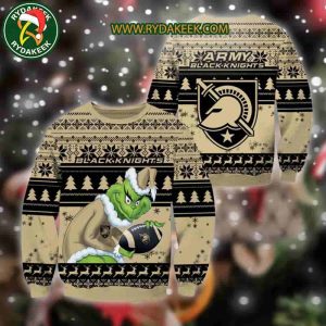 Army Black Knights Grinch Xmas College Football NCAA Christmas Ugly Sweater for Holiday Fans