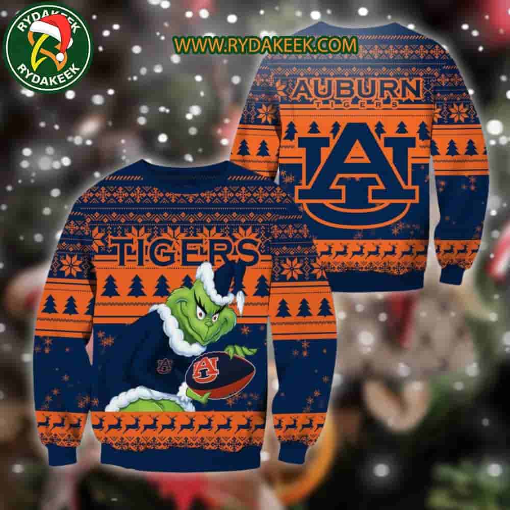 Auburn Tigers Grinch Xmas College Football NCAA Christmas Ugly Sweater for Holiday Fans Auburn Tigers Grinch Xmas College Football NCAA Christmas Ugly Sweater for Holiday Fans