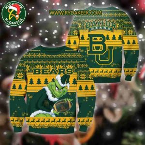 Baylor Bears Grinch Xmas College Football NCAA Christmas Ugly Sweater for Holiday Fans