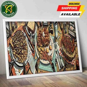 Billy Strings New York 2025 Tour Rochester Nov 11 Albany Nov 12 Newark Nov 14-15 Artwork By Dylan Goldberger Home Decor Poster Canvas