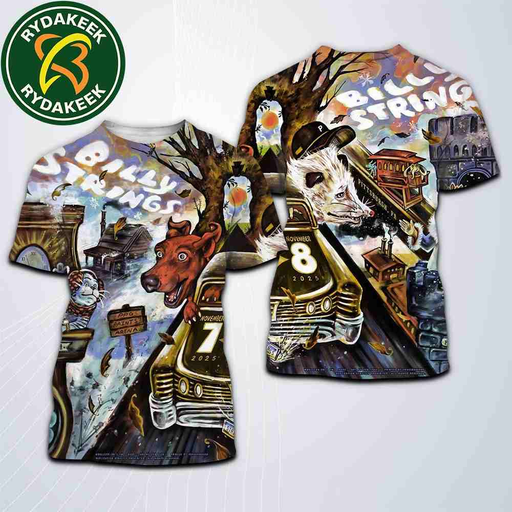Billy Strings Pittsburgh PA 2025 All Date Poster By Zeb Love At PPG Paints Arena On November 7-8 All Over Print Shirt
