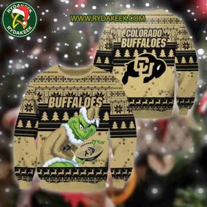 Colorado Buffaloes Grinch Xmas College Football NCAA Christmas Ugly Sweater for Holiday Fans