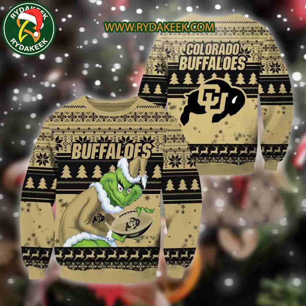 Colorado Buffaloes Grinch Xmas College Football NCAA Christmas Ugly Sweater for Holiday Fans Colorado Buffaloes Grinch Xmas College Football NCAA Christmas Ugly Sweater for Holiday Fans