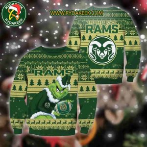 Colorado State Rams Grinch Xmas College Football NCAA Christmas Ugly Sweater for Holiday Fans