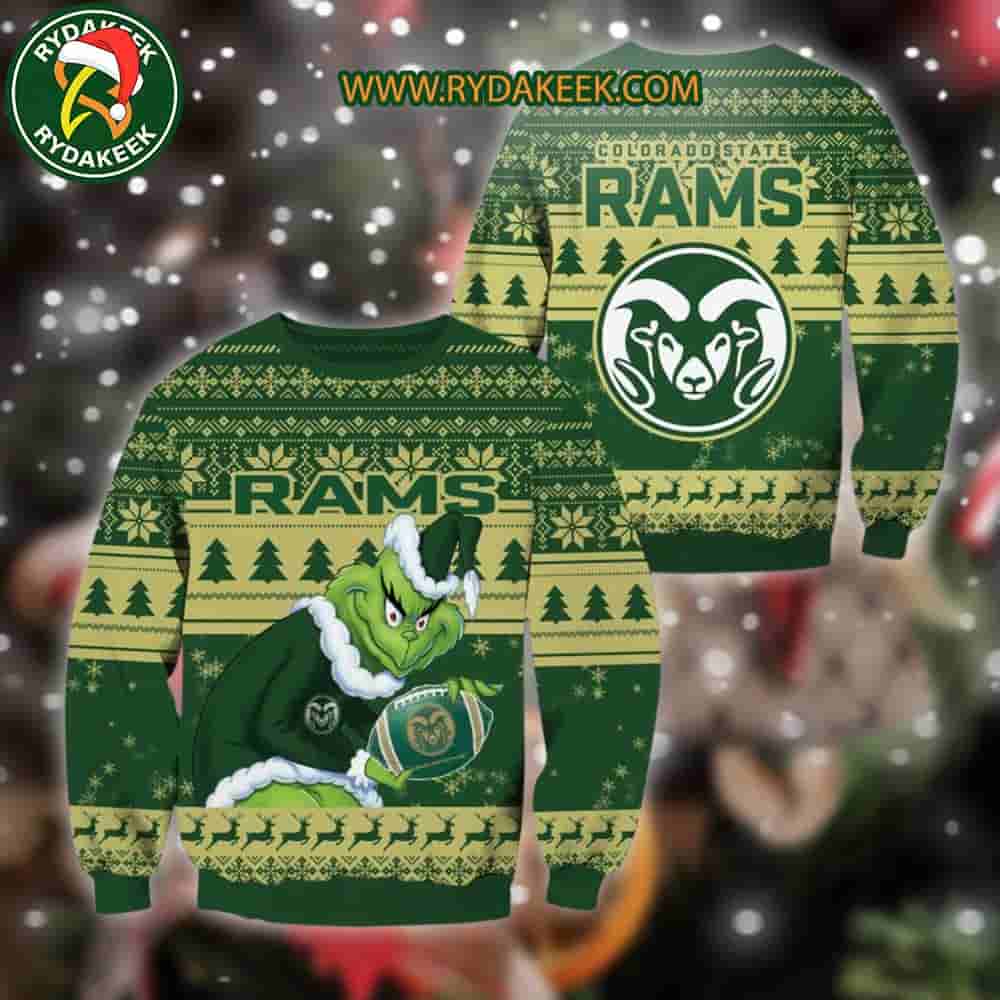 Colorado State Rams Grinch Xmas College Football NCAA Christmas Ugly Sweater for Holiday Fans Colorado State Rams Grinch Xmas College Football NCAA Christmas Ugly Sweater for Holiday Fans