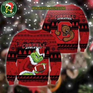 Cornell Big Red Grinch Xmas College Football NCAA Christmas Ugly Sweater for Holiday Fans