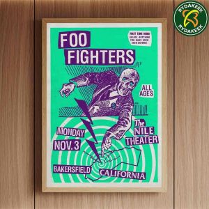 Foo Fighters Bakersfield California At The Nille Theater On November 3 2025 Home Decor Poster Canvas