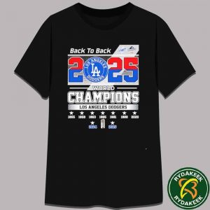 History of Dodgers Championships Commemorating the Los Angeles Dodgers World Series Victories from 1955 to 2025 T-Shirt