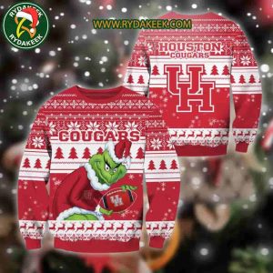 Houston Cougars Grinch Xmas College Football NCAA Christmas Ugly Sweater for Holiday Fans