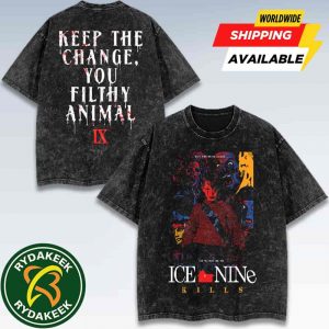 Ice Nine Kills X Home Alone Film A Christmas Gory Merch 2025 Keep the Change Washed Shirt