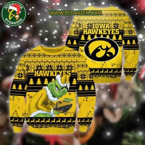 Iowa Hawkeyes Grinch Xmas College Football NCAA Christmas Ugly Sweater for Holiday Fans