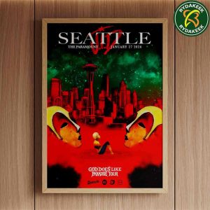 JID God Paradise Like Tour Seattle 2026 At The Paramount On January 27 Home Decor Poster Canvas