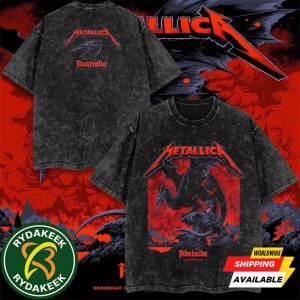 Ken Taylor Metallica M72 Adelaide Australia November 5 2025 Adelaide Oval Pop-Up Shop-exclusive Poster The Black Dragons Inferno Washed Shirt