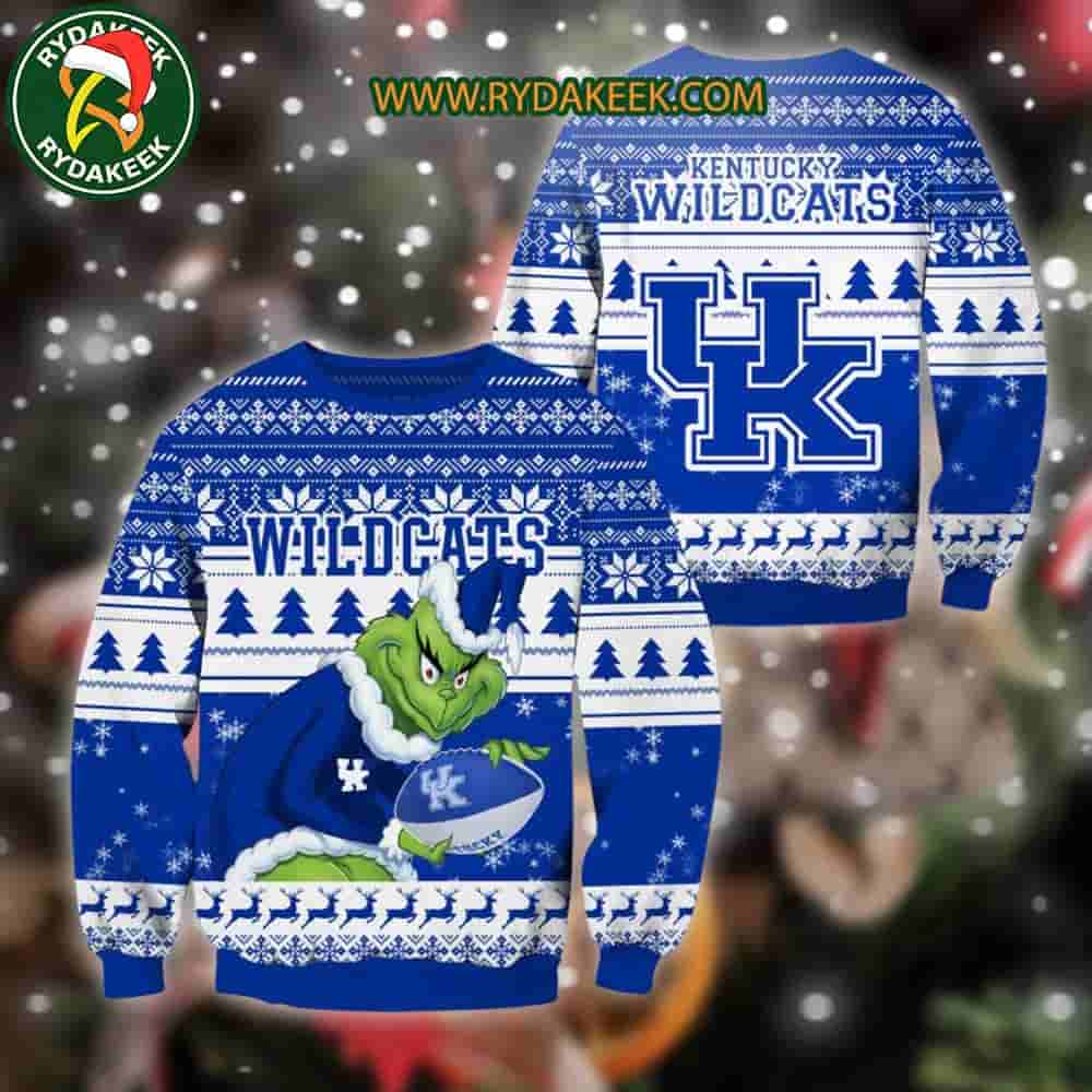 Kentucky Wildcats Grinch Xmas College Football NCAA Christmas Ugly Sweater for Holiday Fans Kentucky Wildcats Grinch Xmas College Football NCAA Christmas Ugly Sweater for Holiday Fans