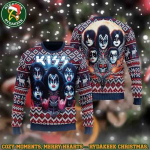 Kiss Band Album Art Collage Nordic Christmas Ugly Sweater Gift For Family And Friends