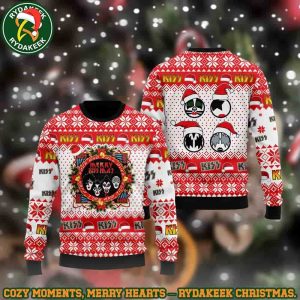 Kiss Band Merry Kissmas Christmas Ornament Faces Christmas Ugly Sweater Gift For Family And Friends