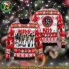 Kiss Band Santa Hats Four Faces Red Snowflake Christmas Ugly Sweater Gift For Family And Friends