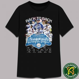Los Angeles Dodgers MLB Back To Back World Series 2024 2025 Champions Signature T-Shirt