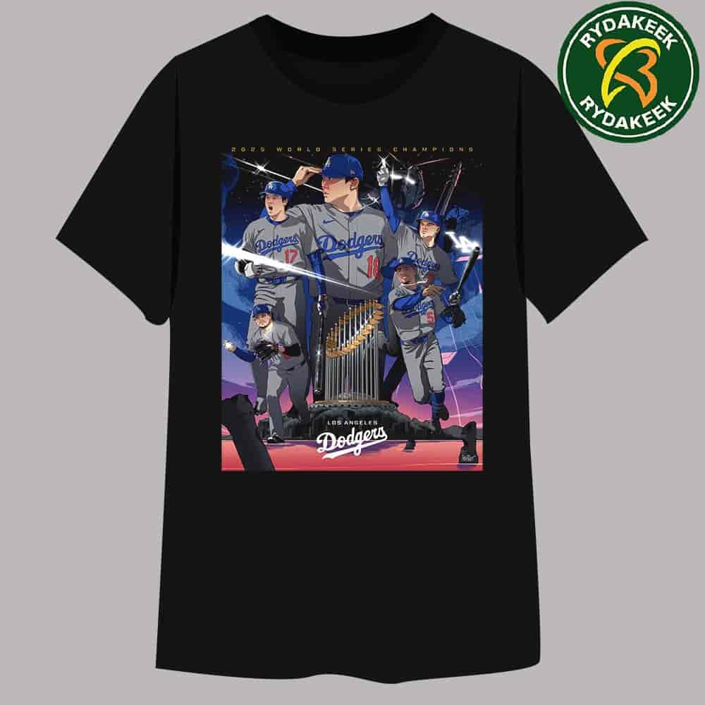 MLB 2025 World Series Champions Los Angeles Dodgers Official Artwork T-Shirt