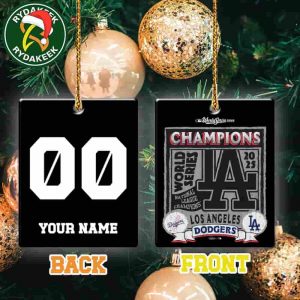 MLB Los Angeles Dodgers 2025 World Series Champions Custom Name Tree Decor Xmas Ornament