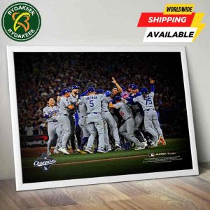 MLB Los Angeles Dodgers 2025 World Series Champions Dogpile Celebration Photograph Home Decor Poster Canvas