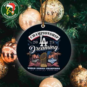 MLB Los Angeles Dodgers 2025 World Series Champions Dreaming Franklin Tree Decor Christmas Ornament