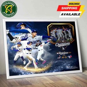 MLB Los Angeles Dodgers 2025 World Series Champions Official Home Decor Poster Canvas