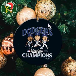 MLB Los Angeles Dodgers Charcoal 2025 World Series Champions Appeal Play Christmas Ornament For Fans Or Family