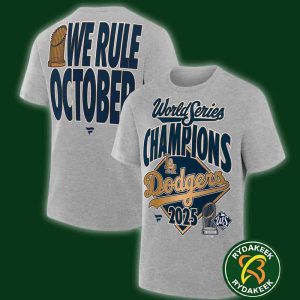 MLB Los Angeles Dodgers Fanatics Steel 2025 World Series Champions Locker Room Authentic T-Shirt