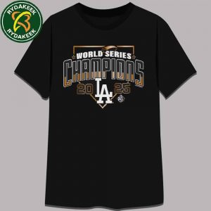 MLB Los Angeles Dodgers Mitchell & Ness Black 2025 World Series Champions Arch T-Shirt
